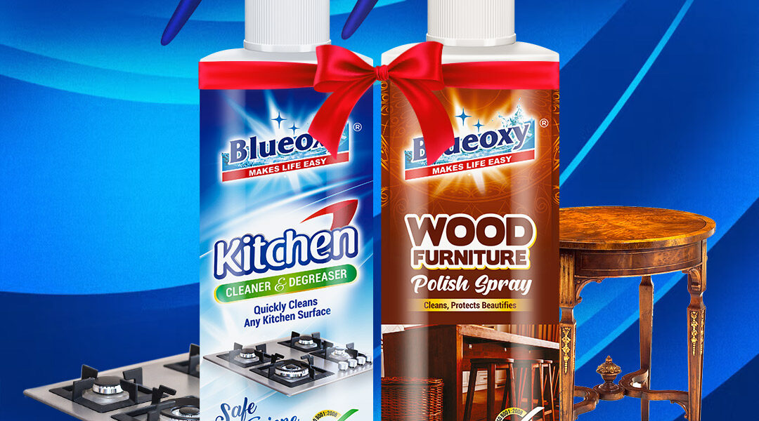 Combo 6 kitchen cleaner & degreaser spray + wood furniture polish spray